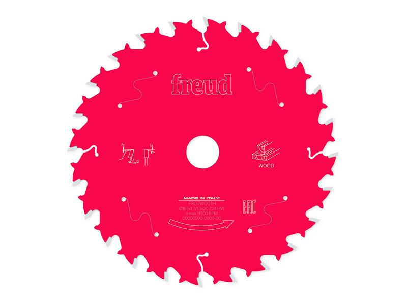 Freud Wood Circular Saw Blade 165 x 20 x 1.7/1.3mm x 24T