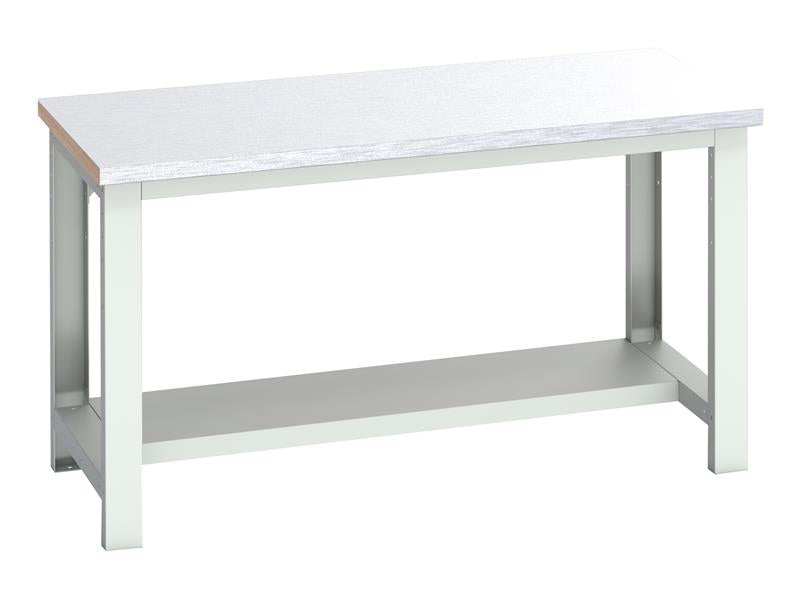 Bott Cubio Bench with Half Shelf, Steel Clad Top 1500 x 750mm