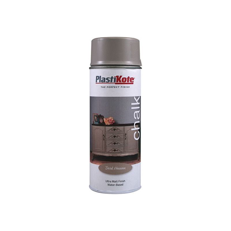 Plastikote Chalk Finish Spray Dark Hessian 400ml PlastiKote - RockBottom Nothampton