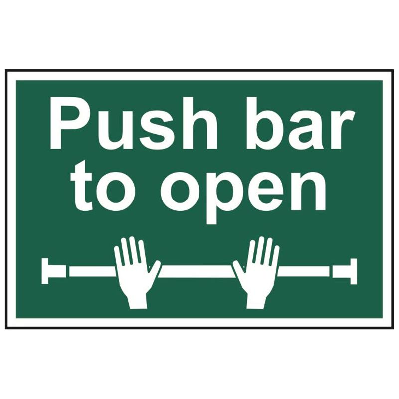 Scan Push Bar To Open - PVC Sign 300 x 200mm Scan - RockBottom Nothampton