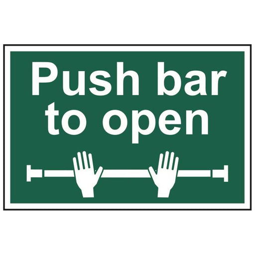 Scan Push Bar To Open - PVC Sign 300 x 200mm Scan - RockBottom Nothampton