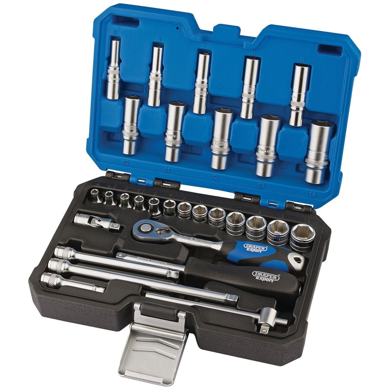 Draper Metric Socket Set, 1/4" Sq. Dr. (30 Piece) 16444 Draper - Town Tools 