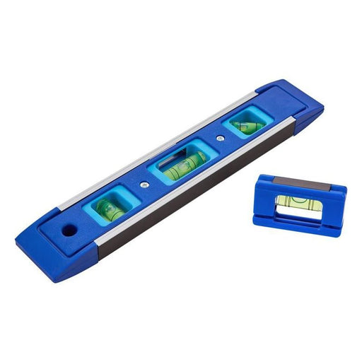 Bluespot Tools Magnetic Torpedo Level 22.5cm with Magnetic Mini Level BlueSpot Tools - RockBottom Northampton