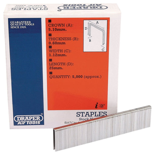 Draper Staples, 25mm (5000) 59839 Draper - Town Tools 
