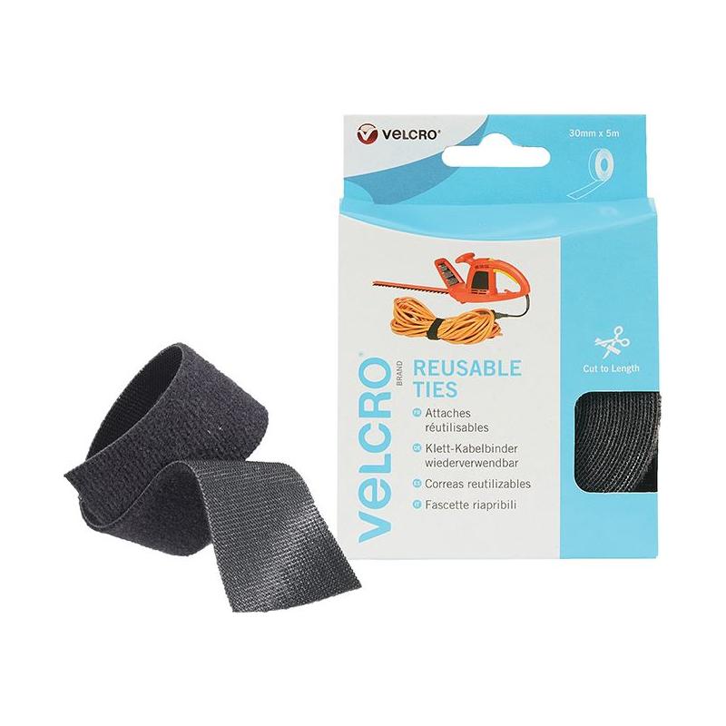 Velcro® Brand VELCRO® Brand ONE-WRAP® Reusable Ties 30mm x 5m Black VELCRO® Brand - RockBottom Northampton