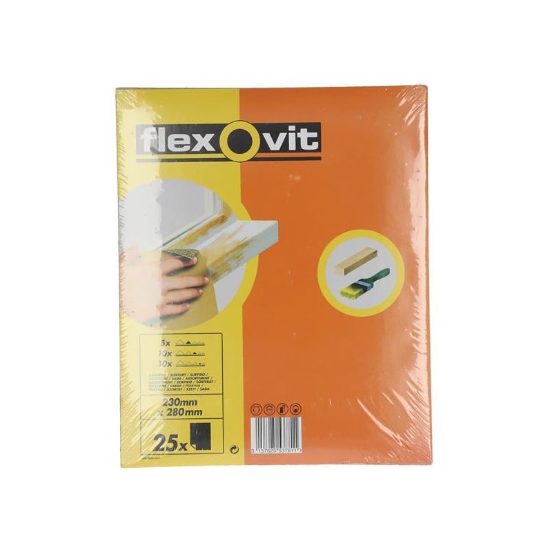 Flexovit Glasspaper Sanding Sheets 230 x 280mm Assorted (25) Flexovit - RockBottom Northampton