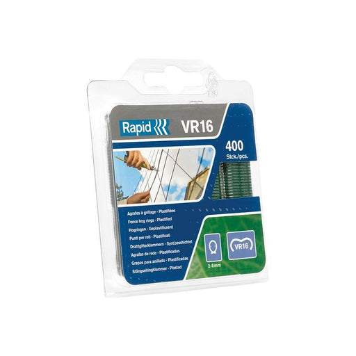 Rapid VR16 Fence Hog Rings Pack 400 Green Rapid - RockBottom Nothampton