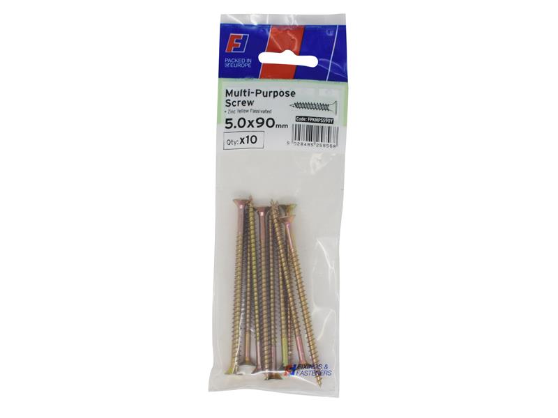 ForgeFix Multi-Purpose Pozi Screw CSK ST ZYP 5.0 x 90mm ForgePack 10
