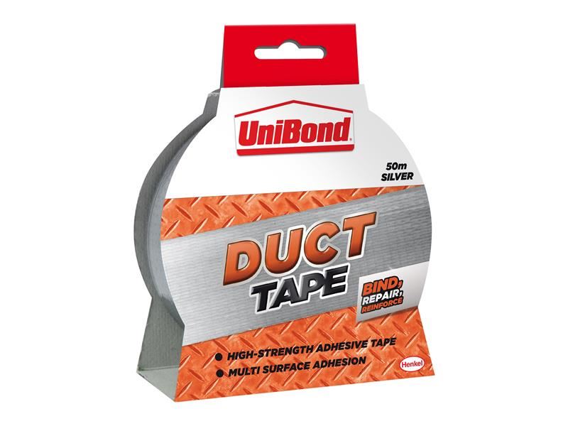 UniBond DIY Duct Tape Silver 50mm x 50m UniBond - RockBottom Northampton
