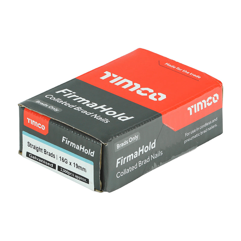 TIMCO FirmaHold Collated 16 Gauge Straight Galvanised Brad Nails - 16g x 19