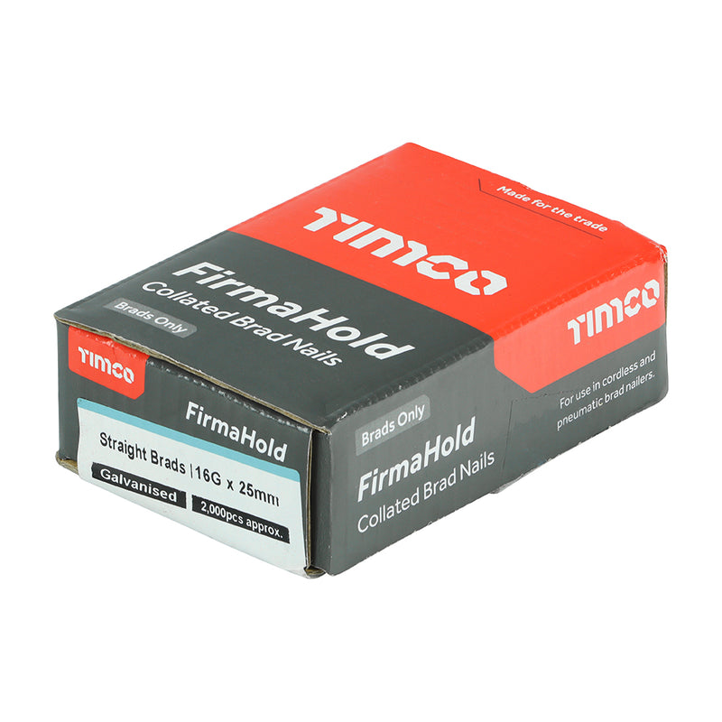 TIMCO FirmaHold Collated 16 Gauge Straight Galvanised Brad Nails - 16g x 19