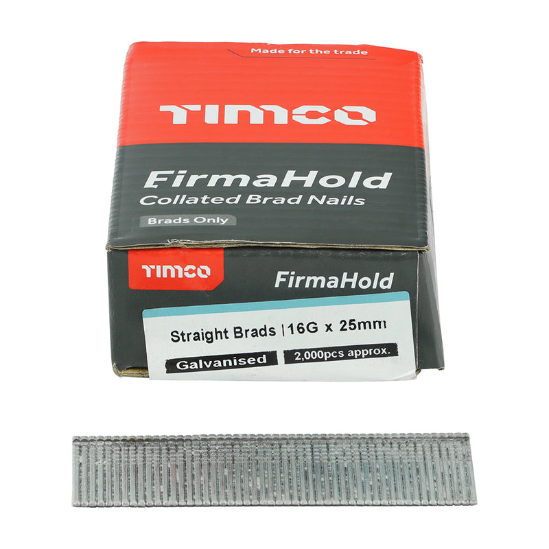 TIMCO FirmaHold Collated 16 Gauge Straight Galvanised Brad Nails - 16g x 19