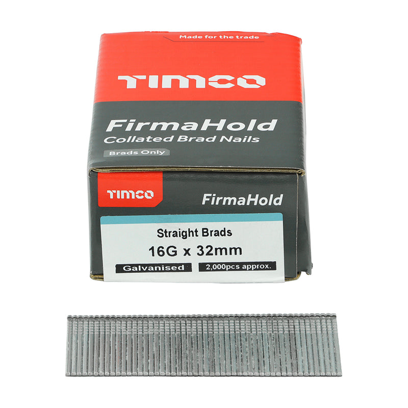 TIMCO FirmaHold Collated 16 Gauge Straight Galvanised Brad Nails - 16g x 19