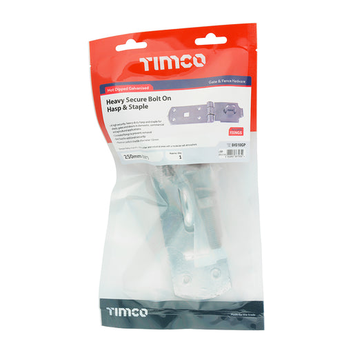 TIMCO Heavy Duty Hasp & Staple Secure Bolt On — Bag