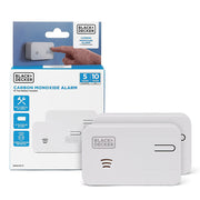 Black + Decker Carbon Monoxide Alarm 2 Pack. 10 Year Sealed Lithium Battery Life.