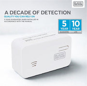 Black + Decker Carbon Monoxide Alarm 2 Pack. 10 Year Sealed Lithium Battery Life.