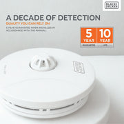 Black + Decker Connected Kitchen Heat Alarm Wirelessly Interlinked. 10 Year Sealed Lithium Battery Life. Wirelessly Connect