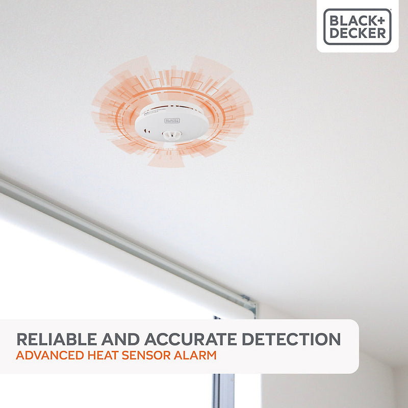 Black + Decker Connected Kitchen Heat Alarm Wirelessly Interlinked. 10 Year Sealed Lithium Battery Life. Wirelessly Connect