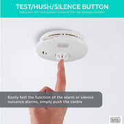 Black + Decker Connected Kitchen Heat Alarm Wirelessly Interlinked. 10 Year Sealed Lithium Battery Life. Wirelessly Connect