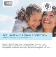Black + Decker Connected Smoke Alarm. Wirelessly Interlinked. 10 Year Sealed Lithium Battery Included. Optical Sensor.