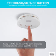 Black + Decker Connected Smoke Alarm. Wirelessly Interlinked. 10 Year Sealed Lithium Battery Included. Optical Sensor.
