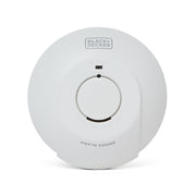 Black + Decker Mains Powered Interlinked Smoke Alarm. Battery Back Up Included. FAST FIX Base Included.