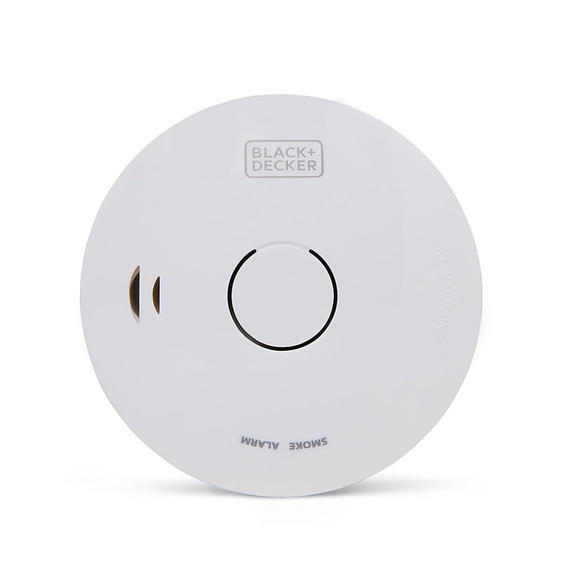 Black + Decker Smoke Alarm. 10 Year Sealed Lithium Battery Life. Optical Sensor.
