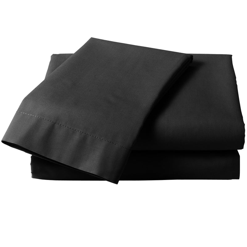 Percale Double Flat Sheet Black