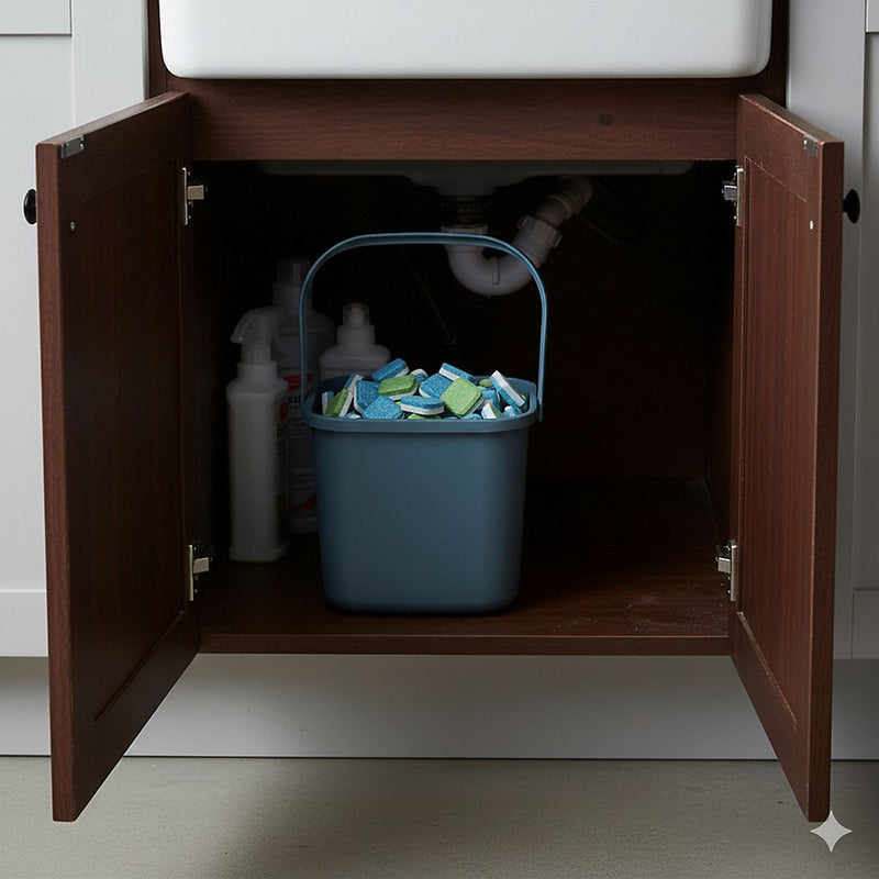 Blue Kitchen Caddy Food Waste Bin Compact Worktop Composting Bin Storage 4.5L