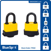 Blue Spot Tools 2 PCE 40mm Weather Resistant Padlocks Keyed Alike