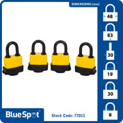 Blue Spot Tools 4 PCE 40mm Weather Resistant Padlocks Keyed Alike