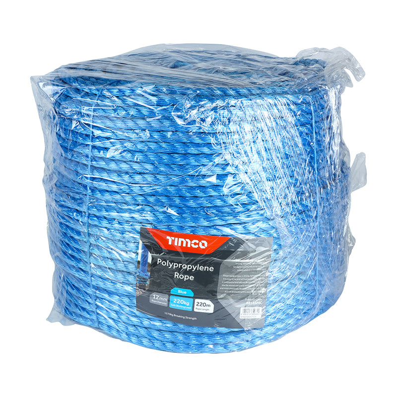 TIMCO Blue Polypropylene Rope on Winder - 10mm x 10m