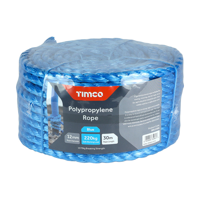 TIMCO Blue Polypropylene Rope on Winder