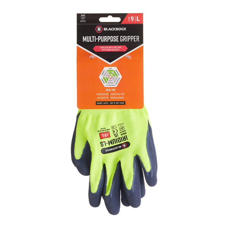 Blackrock Multi-Purpose Gripper Gloves Pair (carded) - size 9/L