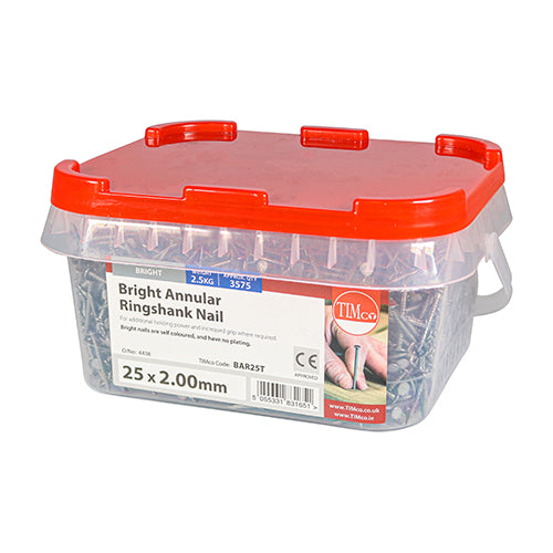TIMCO Annular Ringshank Nails Bright — 2kg Tub