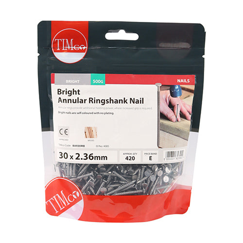 TIMCO Annular Ringshank Nails Bright — Small Bag