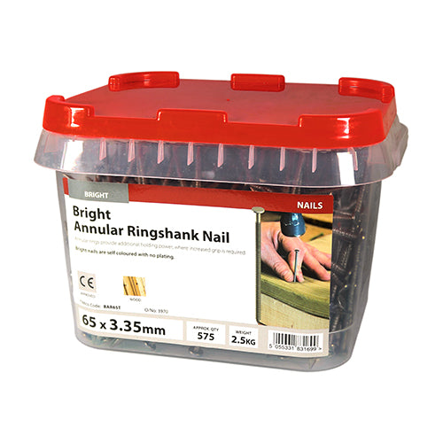 TIMCO Annular Ringshank Nails Bright — 2kg Tub