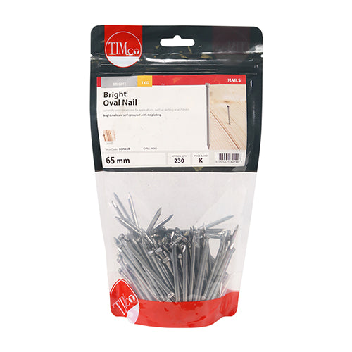TIMCO Oval Nails Bright — 1kg Bag