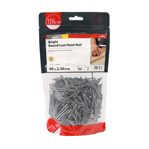 TIMCO Round Lost Head Nails Bright — 1kg Bag