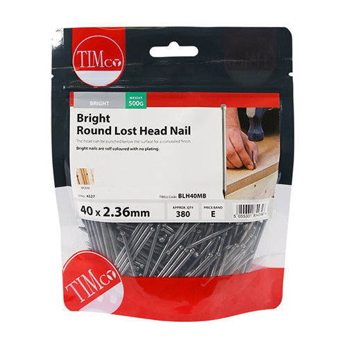 TIMCO Round Lost Head Nails Bright — Small Bag