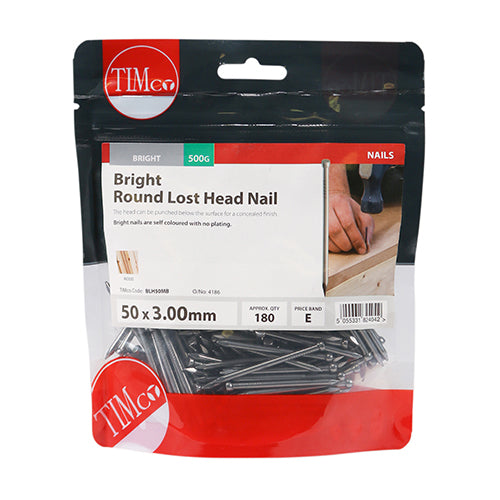 TIMCO Round Lost Head Nails Bright — Small Bag