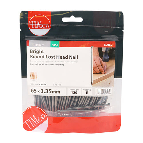 TIMCO Round Lost Head Nails Bright — Small Bag