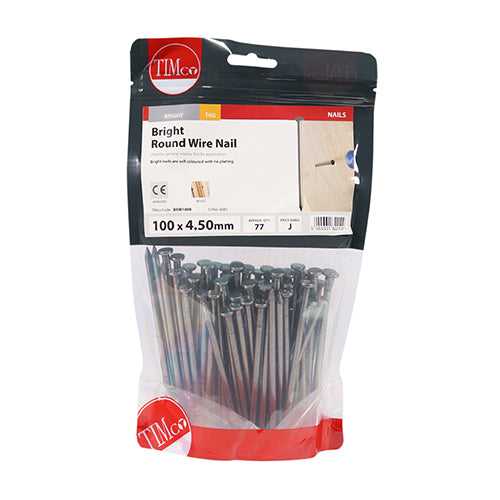 TIMCO Round Wire Nails Bright — 1kg Bag