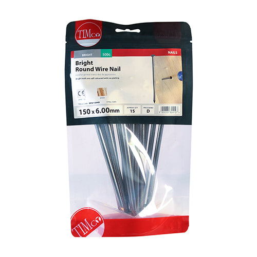 TIMCO Round Wire Nails Bright — Small Bag