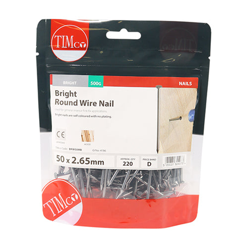 TIMCO Round Wire Nails Bright — Small Bag