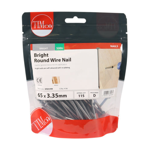 TIMCO Round Wire Nails Bright — Small Bag