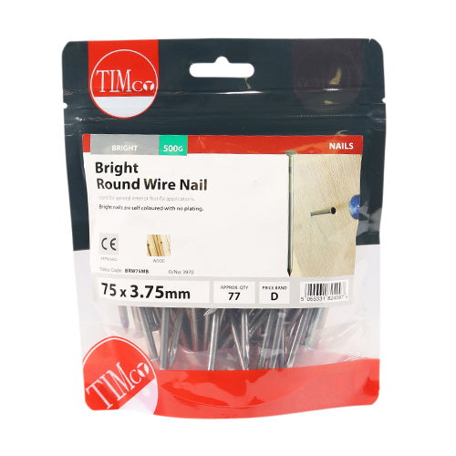 TIMCO Round Wire Nails Bright — Small Bag