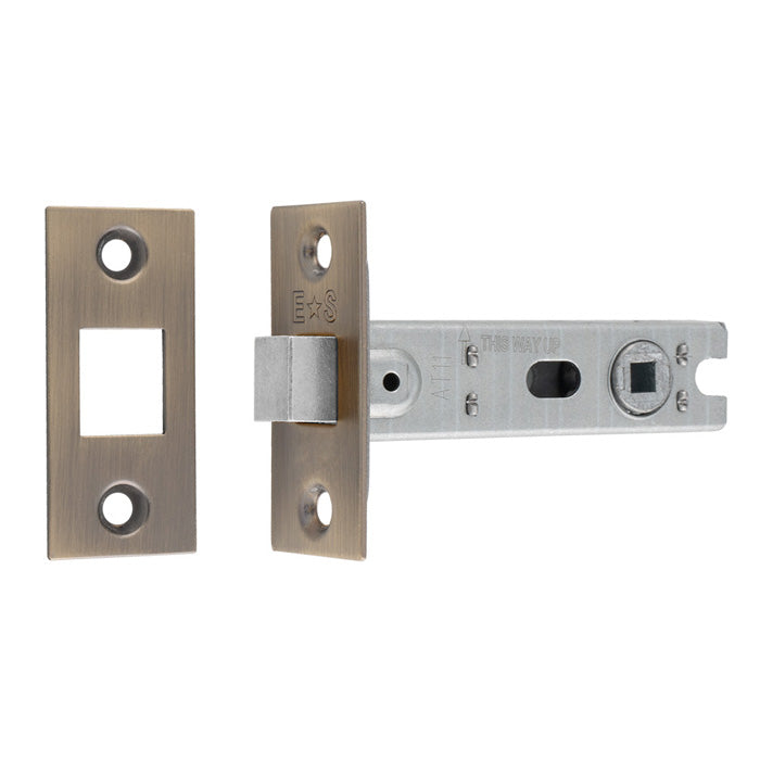 76Mm Bolt-Through Tubular Deadbolt - 5Mm Follower - Square - Retail Pack - Antique Brass