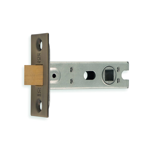 64Mm Bolt-Through Tubular Latch - 8Mm Follower - Square - Antique Brass