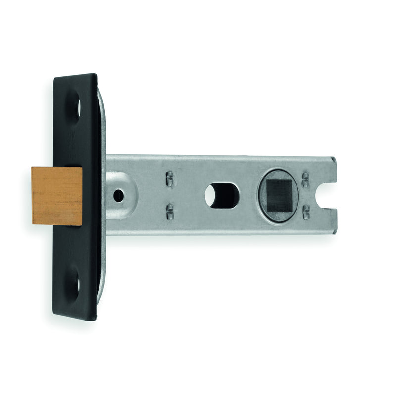 64Mm Bolt-Through Tubular Latch - 8Mm Follower - Square - Matt Black